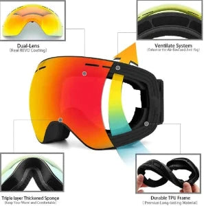 Ski Goggles With Anti-Fog Protection